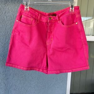 Judy Blue Pink Denim Shorts Size XL Stretch Pockets Summer Barbiecore Hot Pink